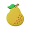 PVC Cabochons, Imitation Fruit, Pear, Yellow, 50x35.5x4mm