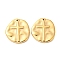 304 Stainless Steel Pendants, Irregular Flat Round with Cross Charm, Real 14K Gold Plated, 19.5x18x3mm, Hole: 1mm