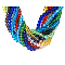 Handmade Glass Beads, Faceted Rondelle, Mixed Color, 14x10mm, Hole: 1mm, about 60pcs/strand