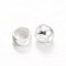 Rondelle Brass Crimp Beads, Silver Color Plated, 2.5x1.5mm, Hole: 1mm, about 10000pcs/200g