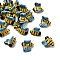 Handmade Porcelain Beads, Bees, Bright Glazed Porcelain, Yellow, 17~20x17~19x11~12mm, Hole: 1.8~2mm
