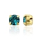 Preciosa® MAXIMA Crystal in Sew-On Cup, Czech Crystal, 719 35 021 Chaton(Round), Golden, 60230 Blue Zircon, SS16(3.8~4mm)