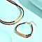 Retro Leopard Print Alloy & Imitation Leather Double Layer Bracelets & Choker Sets, Golden, 300mm