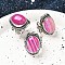 Natural Banded Agate Adjustable Rings, Lead Free & Cadmium Free, Antique Silver Plated Brass Finger Rings for Women, Oval, Dyed & Heated, 27mm, Inner Diameter: 17mm