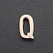 201 Stainless Steel Charms, for Simple Necklaces Making, Laser Cut, Letter, Rose Gold, Letter.Q, 9x5x3mm, Hole: 1.8mm