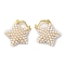 Rack Plating Brass Hoop Earrings, with Plastic Beads, Long-Lasting Plated, Lead Free & Cadmium Free, Real 18K Gold Plated, 22x21mm