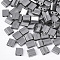 Electroplate Opaque Glass Seed Beads, 2-Hole, Rectangle, Gunmetal Plated, 5x4.5~5.5x2~2.5mm, Hole: 0.5~0.8mm