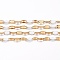 3.28 Feet Ion Plating(IP) 304 Stainless Steel Link Chains, with Enamel, Soldered, Golden, White, 4~10x2x0.4~2mm