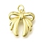 Brass Pendants, Bowknot Charms, Long-Lasting Plated, with Jump Ring, Lead Free & Cadmium Free, Rack Plating, Real 18K Gold Plated, 17x16x3.5mm