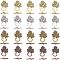 SUPERFINDINGS 40 Sets 4 Colors Leaf Shapes Tibetan Style Alloy Toggle Clasps Flat Round OT Bar Connectors Ring and Bar Clasps for Jewelry Making like Necklaces Bracelets