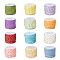 12 Rolls 12 Colors Faux Suede Cord, with Golden Tone Alloy Rivet, For Punk Rock Jewelry Making, Mixed Color, 5x2.5mm, about 5.46 yards(5m)/roll, 1 roll/color