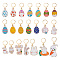 Easter Rabbit & Egg Alloy Enamel Locking Stitch Markers, with 304 Stainless Steel Leverback Findings, Mixed Color, 35~50mm, 21pcs/set