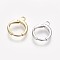 Brass Huggie Hoop Earring Findings, with Horizontal Loops, Long-Lasting Plated, Lead Free & Cadmium Free, Mixed Color, 12 Gauge, 14.7x11.7x2mm, Hole: 1.8mm