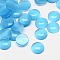 Cat Eye Cabochons, Half Round, Light Sky Blue, 8x3mm