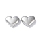 Brass Beads, Cadmium Free & Nickel Free & Lead Free, Heart, Real Platinum Plated, 12x14.5x5mm, Hole: 1.2mm