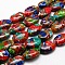 Synthetic Imperial Jasper Bead Strands, Dyed, Oval, Colorful, 14x10x5mm, Hole: 1mm, about 29pcs/strand, 15.7 inch