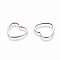 Stainless Steel Linking Rings, for Jewelry Making, Heart, Stainless Steel Color, 10.5x11.5x0.8mm, Inner Diameter: 7.5x10mm