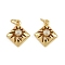 Brass Micro Pave Clear Cubic Zirconia Pendants, Rhombus Charm, with Jump Ring, Rack Plating, Long-Lasting Plated, Lead Free & Cadmium Free, Real 18K Gold Plated, 15.5x13x3.5mm, Hole: 3mm