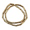 Electroplated Natural Lava Rock Beads Strands, Column, Light Gold Plated, 13x4mm, Hole: 1mm, about 31pcs/strand, 15.35''~15.75''(39cm)