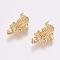 Brass Beads, Crocodile/Alligator, Golden, 24x17x6mm, Hole: 1.5mm