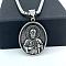 Ancient Greek 304 Stainless Steel Religion Saint Jude Pendant Necklaces for Men, Stainless Steel Color