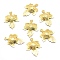 Brass Pendants, Lead Free & Cadmium Free & Nickel Free, Leaf, Real 18K Gold Plated, 15.5x12x2mm, Hole: 1mm