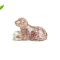 Resin Dog Display Decoration, with Natural Strawberry Quartz Chips inside Statues for Home Office Decorations, 48x30mm