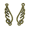 Wing Tibetan Style Alloy Links connectors, Cadmium Free & Nickel Free & Lead Free, Antique Bronze, 33x9x2mm, Hole: 2mm