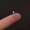 316L Surgical Stainless Steel Micro Pave Clear Cubic Zirconia Cartilage Earrings, Stainless Steel Color, Letter O, 6mm, Pin: 1.2mm