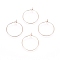 Ion Plating(IP) 316L Surgical Stainless Steel Hoop Earring Findings, Wine Glass Charms Findings, Rose Gold, 20x0.7mm, 21 Gauge