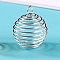 Iron Bead Cage Pendants, for Chime Ball Pendant Necklaces Making, Hollow, Round Charm, Silver, 25x20mm