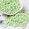 6/0 Glass Seed Beads, Opaque Colours Luster, Teardrop, Pale Green, 4.5~5x4x3~3.5mm, Hole: 0.9mm, about 125pcs/10g