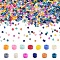 1800Pcs 15 Colors Glass Cylinder Beads, Seed Beads, Baking Paint, Round Hole, Mixed Color, 1.5~2x1~2mm, Hole: 0.8mm, 120ps/color