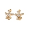 Brass Pave Clear Cubic Zirconia Connector Charms, Starfish Links, Real 18K Gold Plated, 12x9.5x3mm, Hole: 1mm