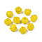 Handmade Lampwork Beads, Flower, Gold, 10~11x11.5~12.5mm, Hole: 1.2mm