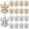 PandaHall Elite 80pcs 2 Colors Tibetan Style Angel Metal Charm Pendants Spacer Beads for Bracelet Necklace Jewelry DIY Craft Making, Antique Golden/Antique Silver