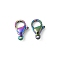 304 Stainless Steel Lobster Claw Clasps, Ion Plating(IP), Rainbow Color, 15x9x4.5mm, Hole: 1.8mm