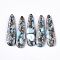 Synthetic Regalite/Imperial Jasper/Sea Sediment Jasper Pendants, Dyed, Teardrop, Light Sky Blue, 45x12x4mm, Hole: 1.2mm