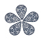 430 Stainless Steel Filigree Pendants, Spray Painted, Etched Metal Embellishments, Teardrop with Flower, Medium Blue, 40x26.5x0.5mm, Hole: 1mm
