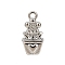 Brass Pave Clear Cubic Zirconia Pendants, Cadmium Free & Nickel Free & Lead Free, Flower Charms, Platinum, 15.5x8x5mm, Hole: 1.5mm