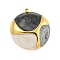 Ion Plating(IP) 304 Stainless Steel Pendants, with Enamel, Real 18K Gold Plated, Half Round Charm, Colorful, 26x24x5mm, Hole: 1.5mm