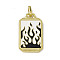 Alloy Enamel Pendants, Rectangle, Tarot Pattern Charm, Golden, Floral White & Black, Fire Pattern, 26x14x2mm, Hole: 2x3mm