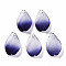 Two Tone Transparent Spray Painted Glass Pendants, Petaline, Midnight Blue, 16x9.5x2mm, Hole: 1mm