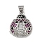 Brass Micro Pave Cubic Zirconia Pendants, Cadmium Free & Lead Free, Insect, Platinum, 20.5x16.5x5.5mm, Hole: 5x3.5mm