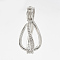 Brass Locket Pendants, Cage Pendants, Cadmium Free & Nickel Free & Lead Free, Hollow, teardrop, Platinum, 28x13x13mm, Hole: 5x3.5mm, Inner measure: 10x16mm