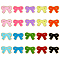20Pcs 10 Colors Polyester Iron on/Sew On Patches, Hot Melt Adhesive, Cloth Appliques, Bowknot, Mixed Color, 48x70x2.5mm, 2pcs/color