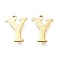PVD Vacuum Plating  304 Stainless Steel Charms, Laser Cut, Alphabet, Golden, Letter.Y, 12.5x9.5x0.8mm, Hole: 1mm