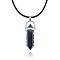 Synthetic Blue Goldstone Pendant Necklaces, Bullets, 19.69 inch(50cm)