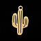 201 Stainless Steel Pendants, Laser Cut, Cactus, Golden, 19x10x1mm, Hole: 1.5mm