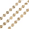 304 Stainless Steel Link Chains, Soldered, with Spool, Ion Plating(IP), Flat Round, Real 18K Gold Plated, 4x0.5mm, about 32.81 Feet(10m)/Roll